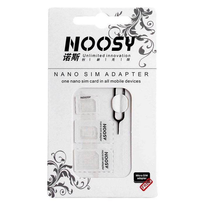 Noosy Kit adaptateur de carte SIM + clé blanc