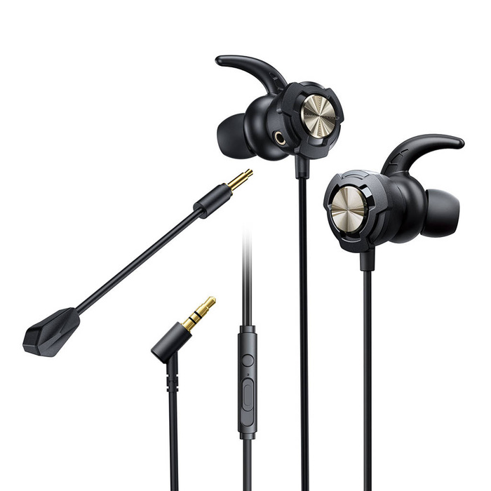 WK Design YB01 Gaming Series In-Ear-Gaming-Kopfhörer 3,5-mm-Mikrofon mit Miniklinke, Schwarz (YB01-black)