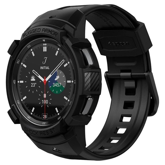 Řemínek Galaxy Watch 4 Classic 46 MM Rugged Armor „pro“ MATTE černý SPIGEN