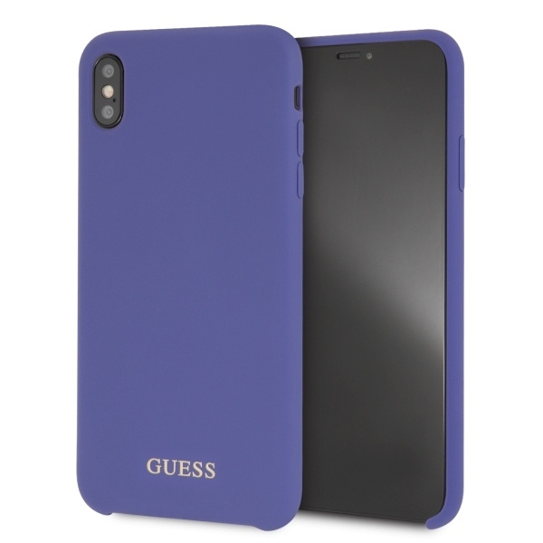 Pouzdro GUESS Apple iPhone Xs Max Silikonové fialové pevné pouzdro