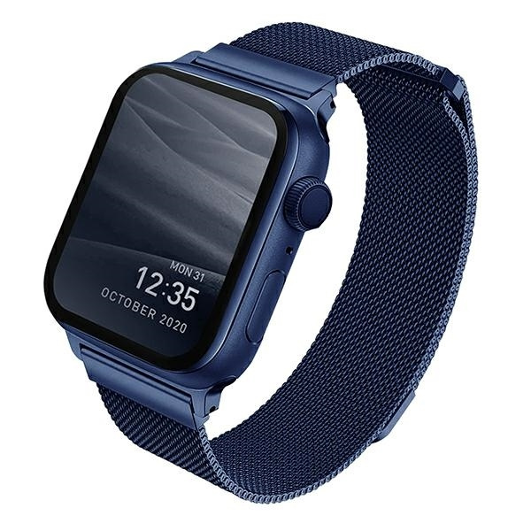 UNIQ bracelet Dante Apple Watch Série 4/5/6/7/SE 40/41mm. Acier inoxydable bleu/bleu marine