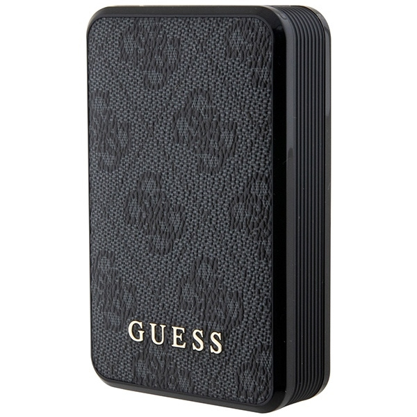 Guess Powerbank 18W GUPB10DP4GEGK 10000mAh noir/noir 4G Leather Metal Logo