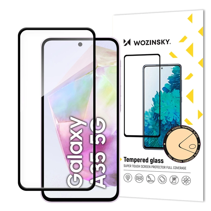 Verre Trempé Wozinsky Full Glue pour Samsung Galaxy A35 avec cadre noir