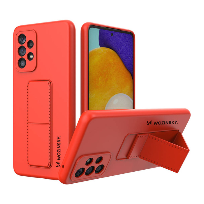 Wozinsky Kickstand Case silicone stand cover pour Samsung Galaxy A73 rouge