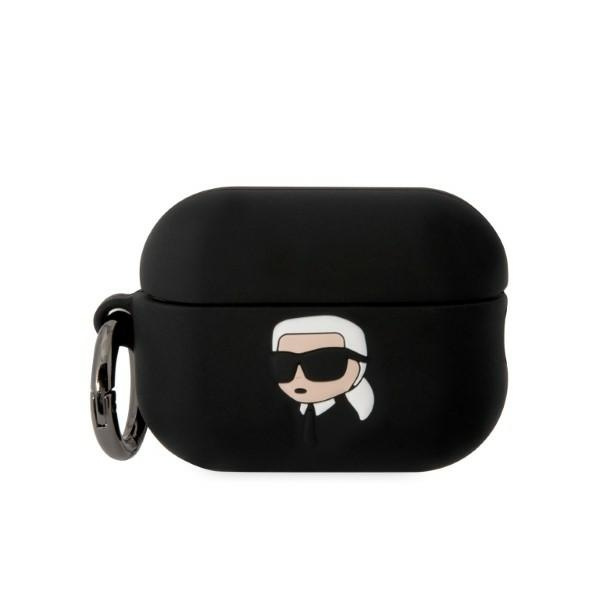 Karl Lagerfeld KLAP2RUNIKK Kryt AirPods Pro 2 černý/černý Silikonový Karl Head 3D