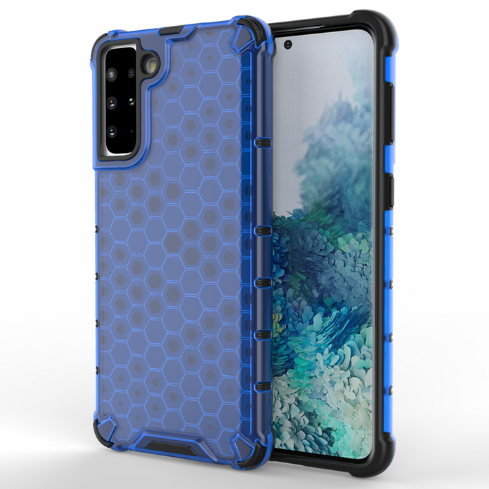 Honeycomb coque housse blindée avec cadre en gel Samsung Galaxy S22 bleu