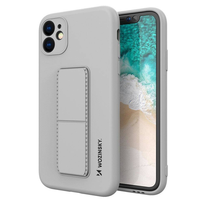 Wozinsky Kickstand Case Flexibler Silikonständer für iPhone 11 Pro Max Grau