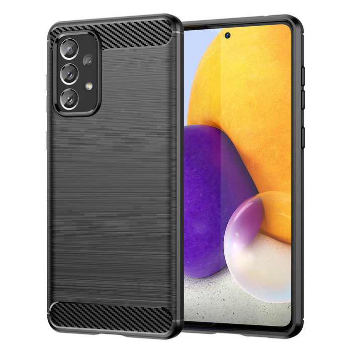 Carbon Case flexible hülle Abdeckung Samsung Galaxy A73 schwarz