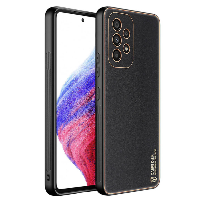 Dux Ducis Yolo elegant cover made of ecological leather for Samsung Galaxy A53 5G black