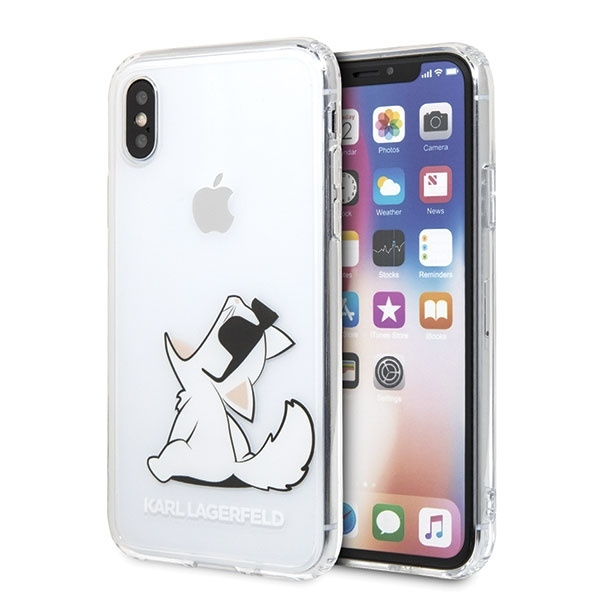 Pouzdro KARL LAGERFELD Apple iPhone X XS Choupette Fun Clear Case