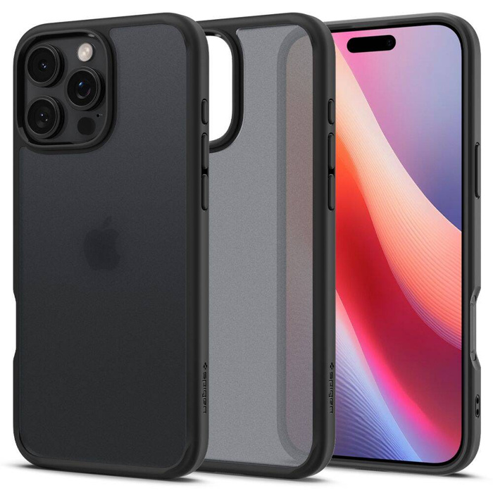 ETUI SPIGEN ULTRA HYBRID IPHONE 16 PRO FROST BLACK wird zu SPIGEN ULTRA HYBRID IPHONE 16 PRO FROST SCHWARZ HÜLLE auf Deutsch.