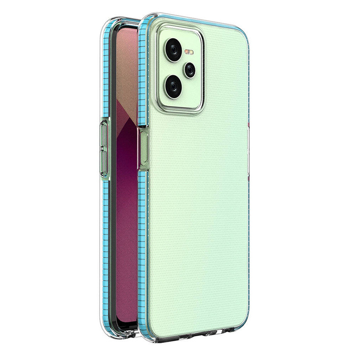 Spring Case per Realme C35 cover in silicone con cornice celeste