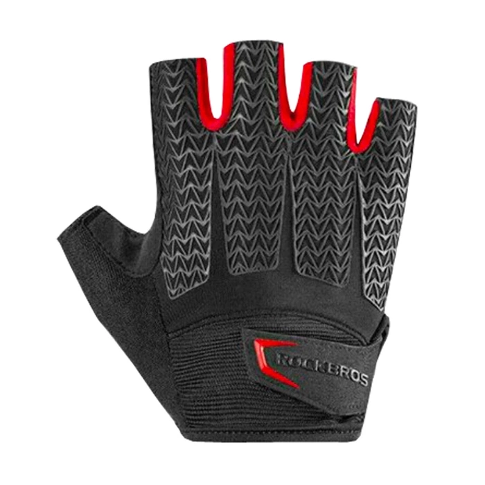 Gants de cyclisme Rockbros S169BR L avec inserts en gel - noir et rouge