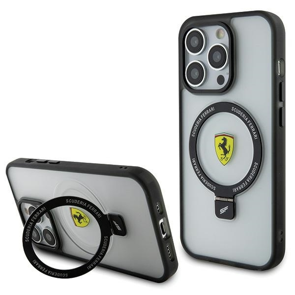 Coque Ferrari FEHMP15XUSCAH iPhone 15 Pro Max 6.7" transparent durcase Ring Stand 2023 Collection MagSafe Case