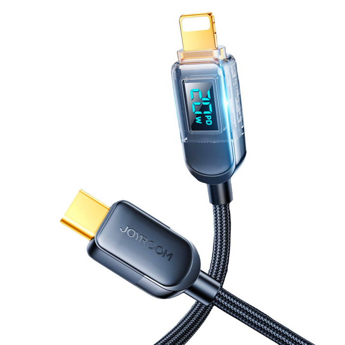 Joyroom USB C - Lightning 20W kabel s displejem nabíjecího výkonu 1,2 m černý (S-CL020A4)