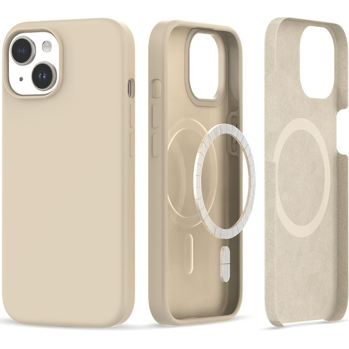 Case Tech-protect Silicone MagSafe iPhone 15 Sand Beige Case