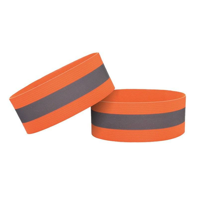 Brassard réfléchissant vélo course à pied velcro 4cm orange