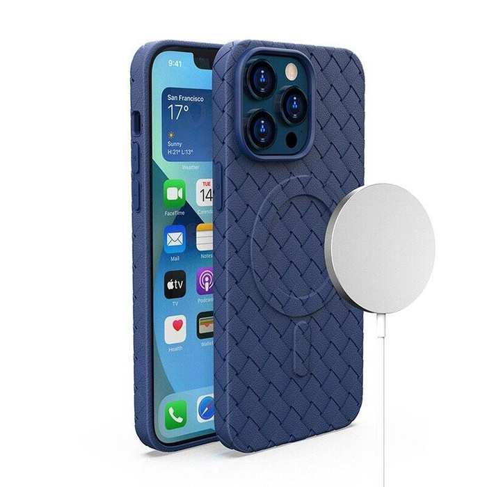 MagSafe Woven Case pro iPhone 15 Pro Max - tmavě modrá