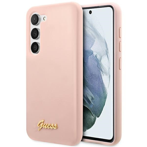 Coque Guess GUHCS23MLSLMGPP S23 Plus S916 rose/rosecase Silicone Script Metal Logo