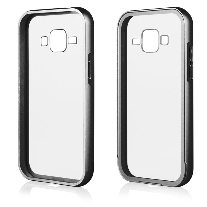 Coque Aluminium Bumper Qult Luxury Samsung Galaxy J1 Black