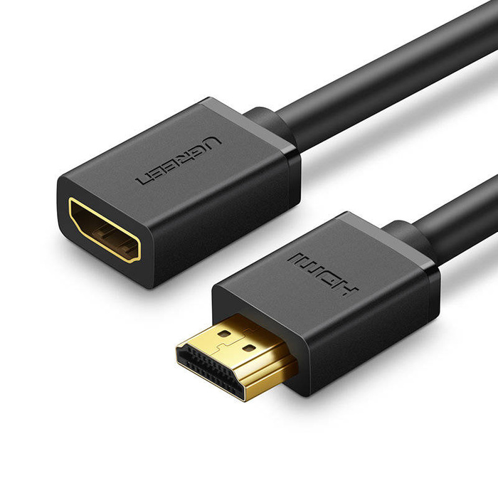 Ugreen kabelový adaptér zástrčka HDMI prodlužovací kabel (samice) - HDMI (samec) 4K 10,2 Gbps 340 Mhz audio ethernet 1 m černý (HD107 10141)