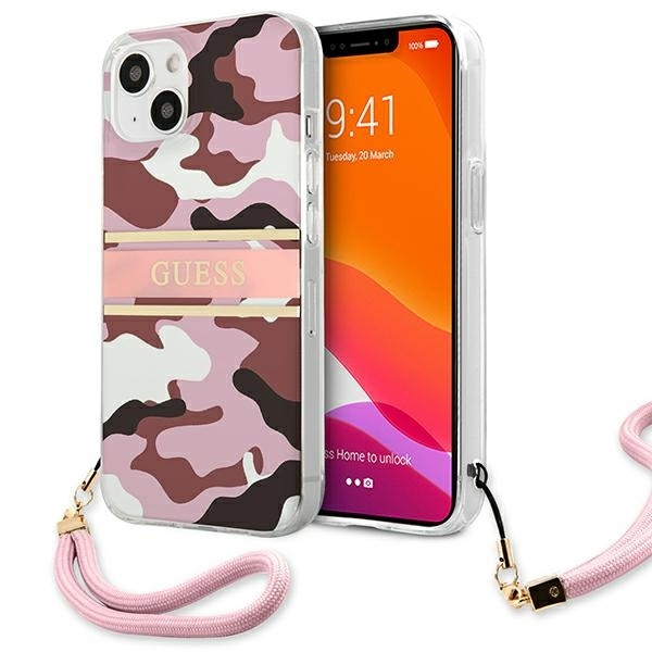 Pevné pouzdro Pouzdro Apple iPhone 13 Mini Camo Strap Collection Pink