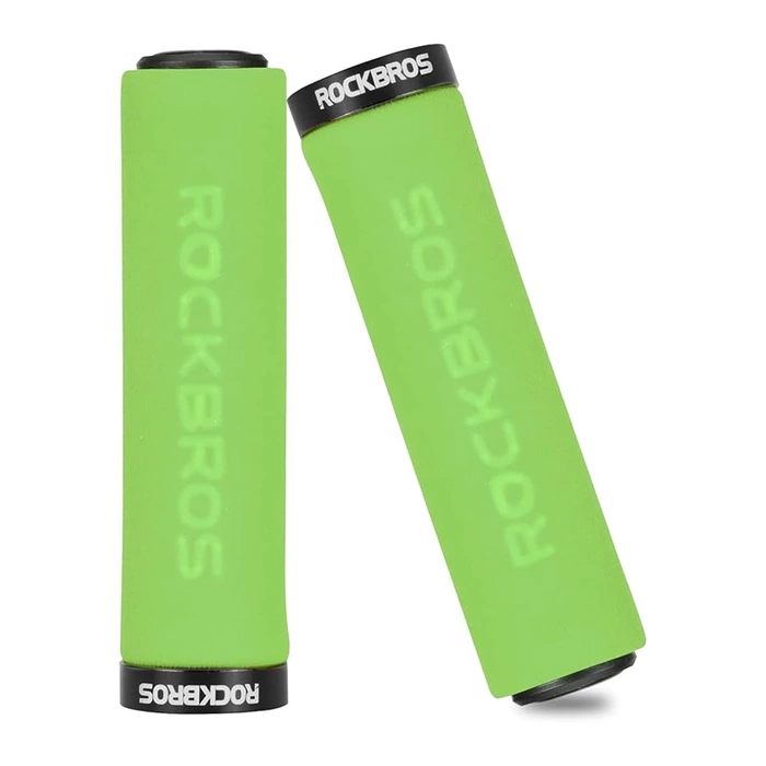 Rockbros BT1001GNBK sponge bicycle handlebar grips - green and black