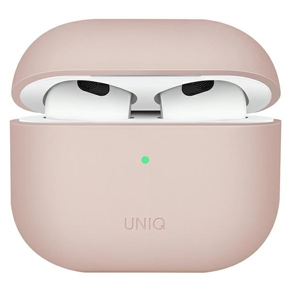 Custodia Uniq Lino AirPods 3a generazione Silicone rosa / rosa cipria