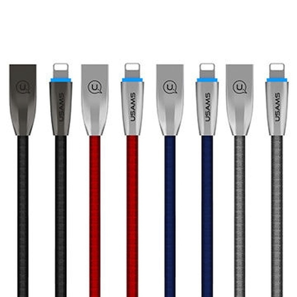 Kabel Opletený USAMS Lightning U-Light 1,2 m šedý