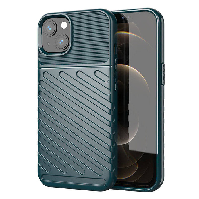 Thunder Case flexible blindé coque couverture iPhone 13 vert