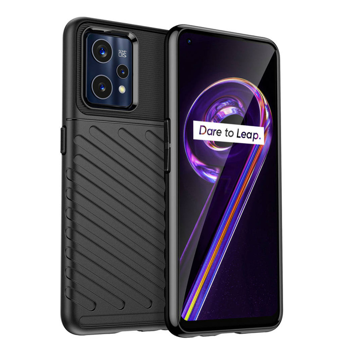 Thunder Case flexibilní pancéřovaný pouzdro kryt Realme 9 Pro + (9 Pro Plus) černý