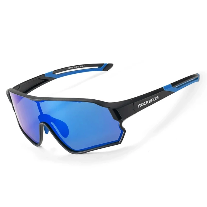 Rockbros 14110009001 photochrome Fahrradbrille für Kinder von 8–14 Jahren – Schwarz und Blau