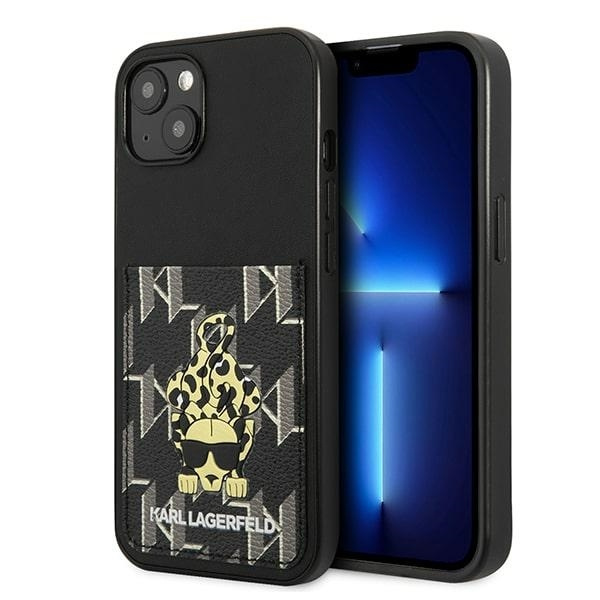 Hülle KARL LAGERFELD Apple iPhone 13 Karlimals Cardslot Schwarz Hartcase