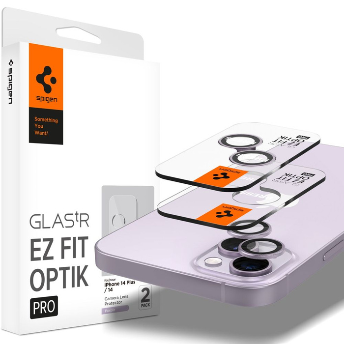 OCHRANA FOTOAPARÁTU Spigen OPTIK.TR "EZ FIT" OCHRANA FOTOAPARÁTU 2-PACK IPhone 14 / 14 PLUS FIALOVÁ