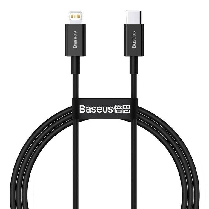 Baseus Superior USB Type C kabel - Lightning rychlé nabíjení Výkon 20 W 1 m černý (CATLYS-A01)