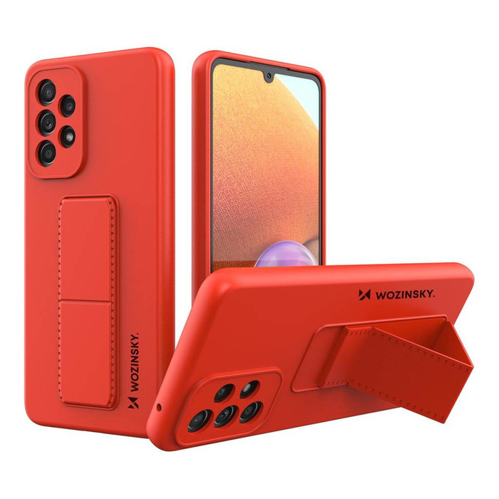 Wozinsky Kickstand Case Silikonový kryt stojanu pro Samsung Galaxy A33 5G červený