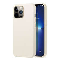 Funda de cuero Dux Ducis Roma para iPhone 13 Pro Max elegante funda de cuero genuino blanco