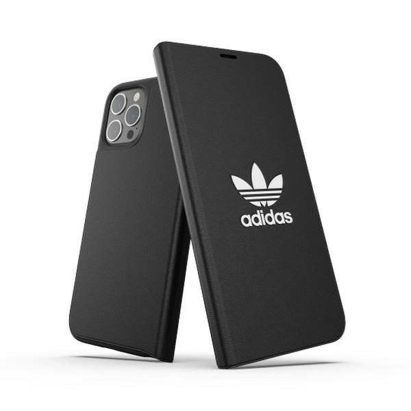 Pouzdro ADIDAS ORIGINALS Apple iPhone 12 Pro Max Booklet Case BASIC Black White Case