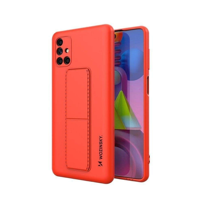 Wozinsky Kickstand Case silicone stand cover for Samsung Galaxy M51 red