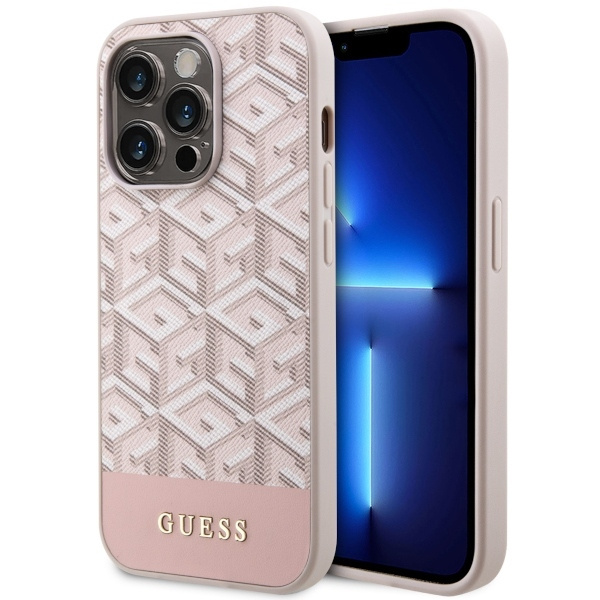 Case Guess GUHMP14XHGCFSEP iPhone 14 Pro Max 6.7" pink/pink hard case GCube Stripes MagSafe Case