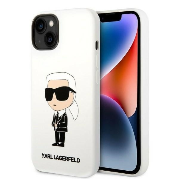 Karl Lagerfeld KLHCP14SSNIKBCH iPhone 14 6,1" hardcase white/white Silicone Ikonik