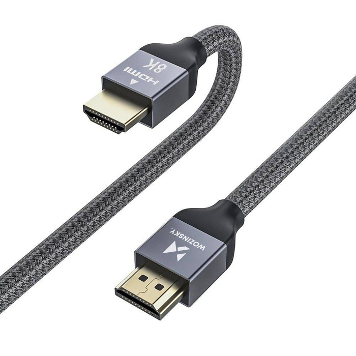 Wozinsky kabel HDMI 2.1 8K 60 Hz 48 Gbps / 4K 120 Hz / 2K 144 Hz 1m stříbrný (WHDMI-10)