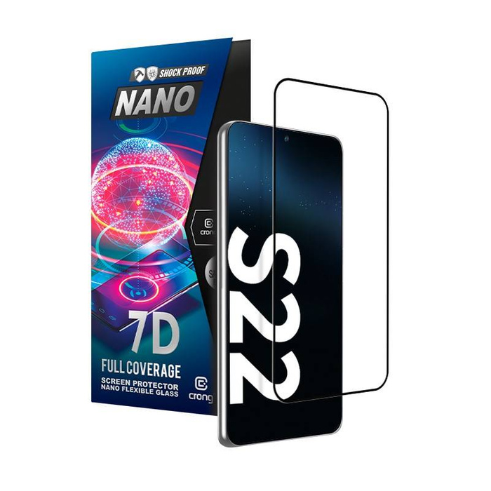 Crong 7D Nano Flexible Glass - Verre hybride 9H pour tout l&#39;écran du Samsung Galaxy S22