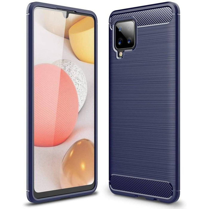 Custodia in carbonio TPU flessibile per Samsung Galaxy A42 5G blu