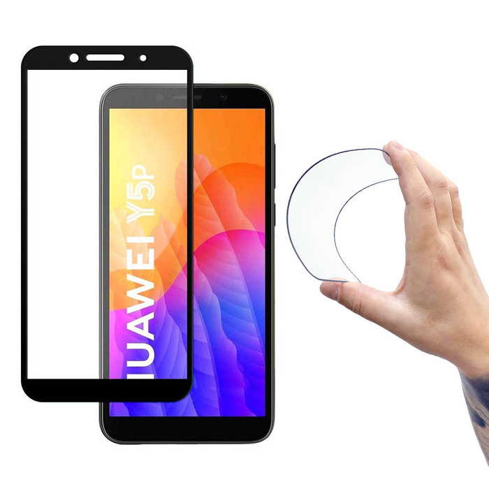 Wozinsky Full Cover Flexi Nano film de verre en verre trempé avec cadre Huawei Y5p noir