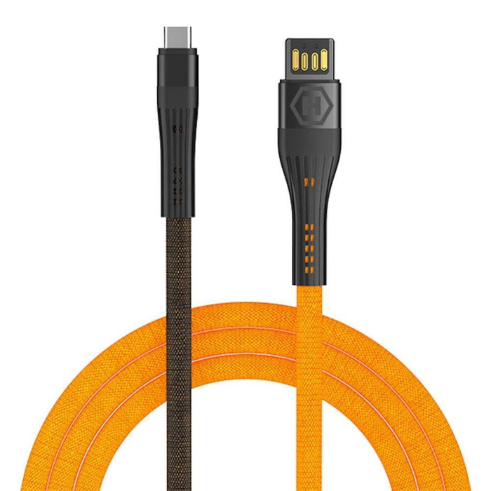 Kábel Hammer USB-C 1,2 m 3A oranžový