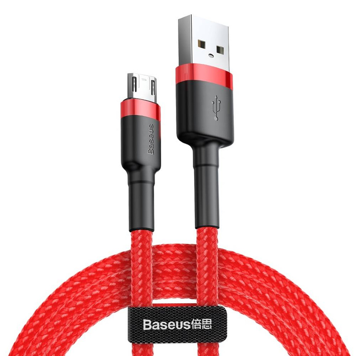 Baseus Cafule Cable Durable Nylon Braided Wire USB / micro USB QC3.0 2.4A 1M red (CAMKLF-B09)