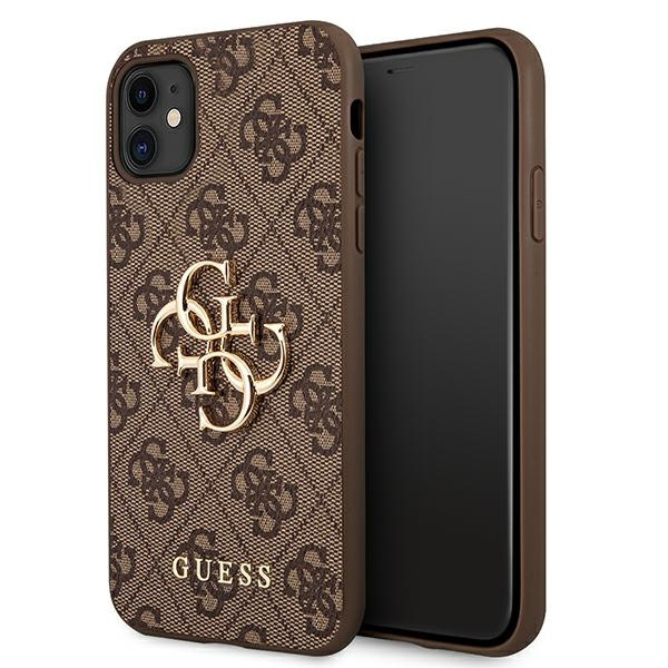 Coque GUESS Apple iPhone 11 4G Big Metal Logo Brown Hardcase