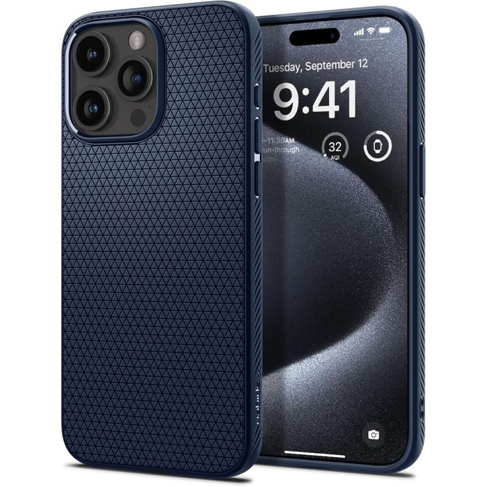 Obal Spigen Liquid Air iPhone 15 Pro Navy Blue Case