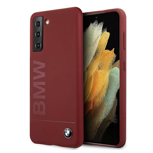  BMW Samsung Galaxy S21 Plus Silicona Signature Logotipo BMHCS21MSLBLRE Rojo Hardcase